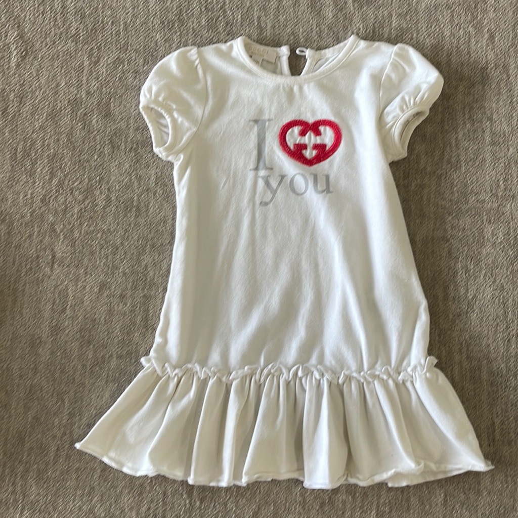 Gucci White Dress With Red Heart